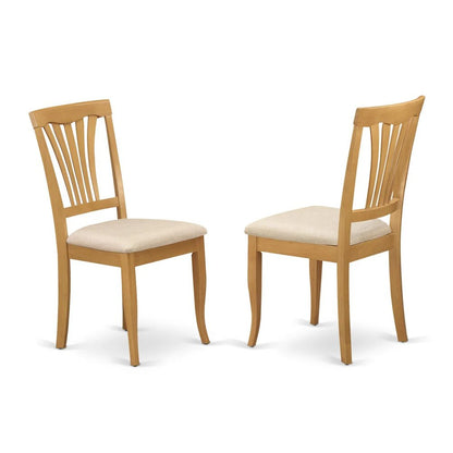 7 Pcs Dining Set Consist of an Oval Kitchen Table with Butterfly Leaf and 6 Linen Fabric Upholstered Chairs