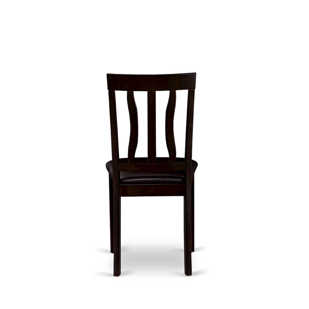 Antique Dining Chairs - Faux Leather Upholstered Wooden Chairs, Set of 2
