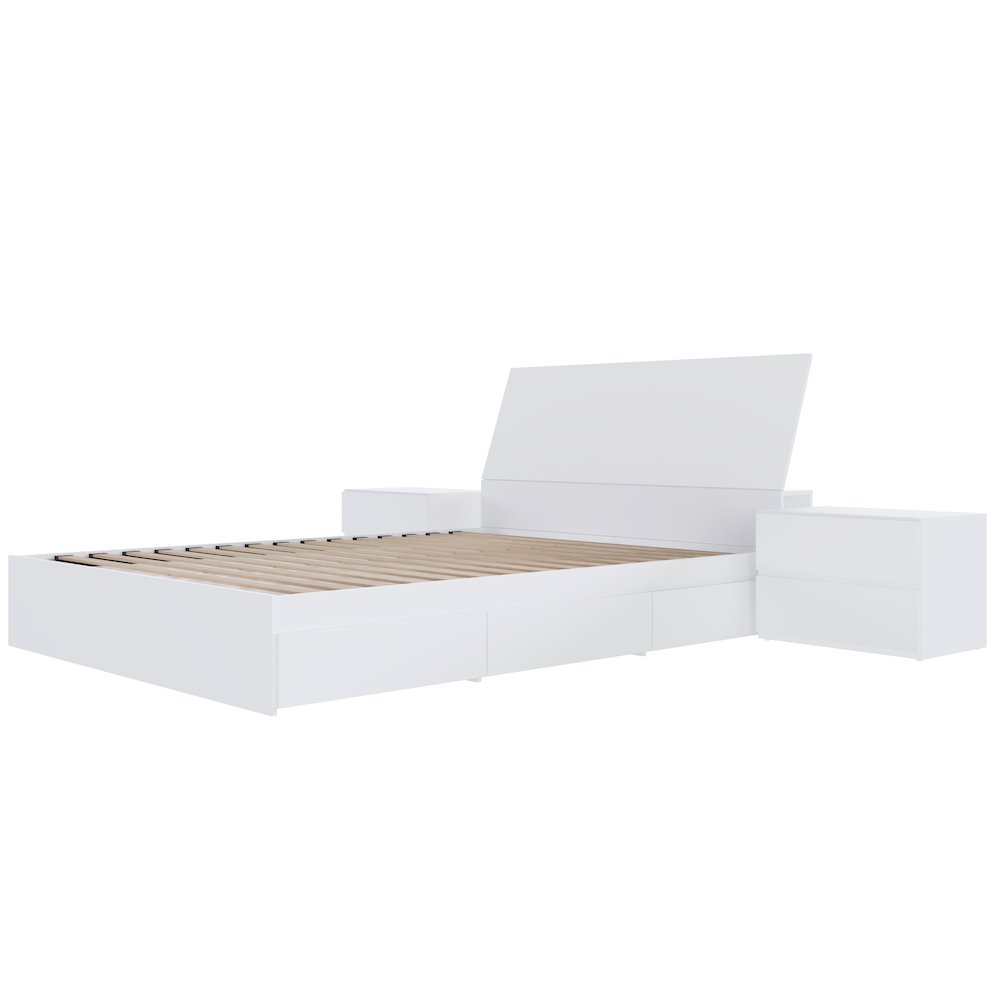 Porter 4-Piece Reversible Storage Bedroom Set,2 Nightstands, Queen