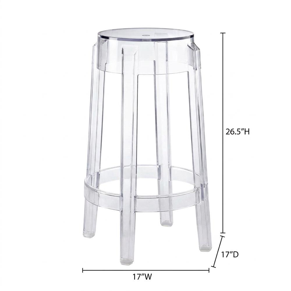 Acrylic Backless Counter Stool, Clear Color