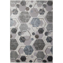 Napa Elio Grey/ Blue/ Multi Geometric Area Rug, 5'3" x 7'6"