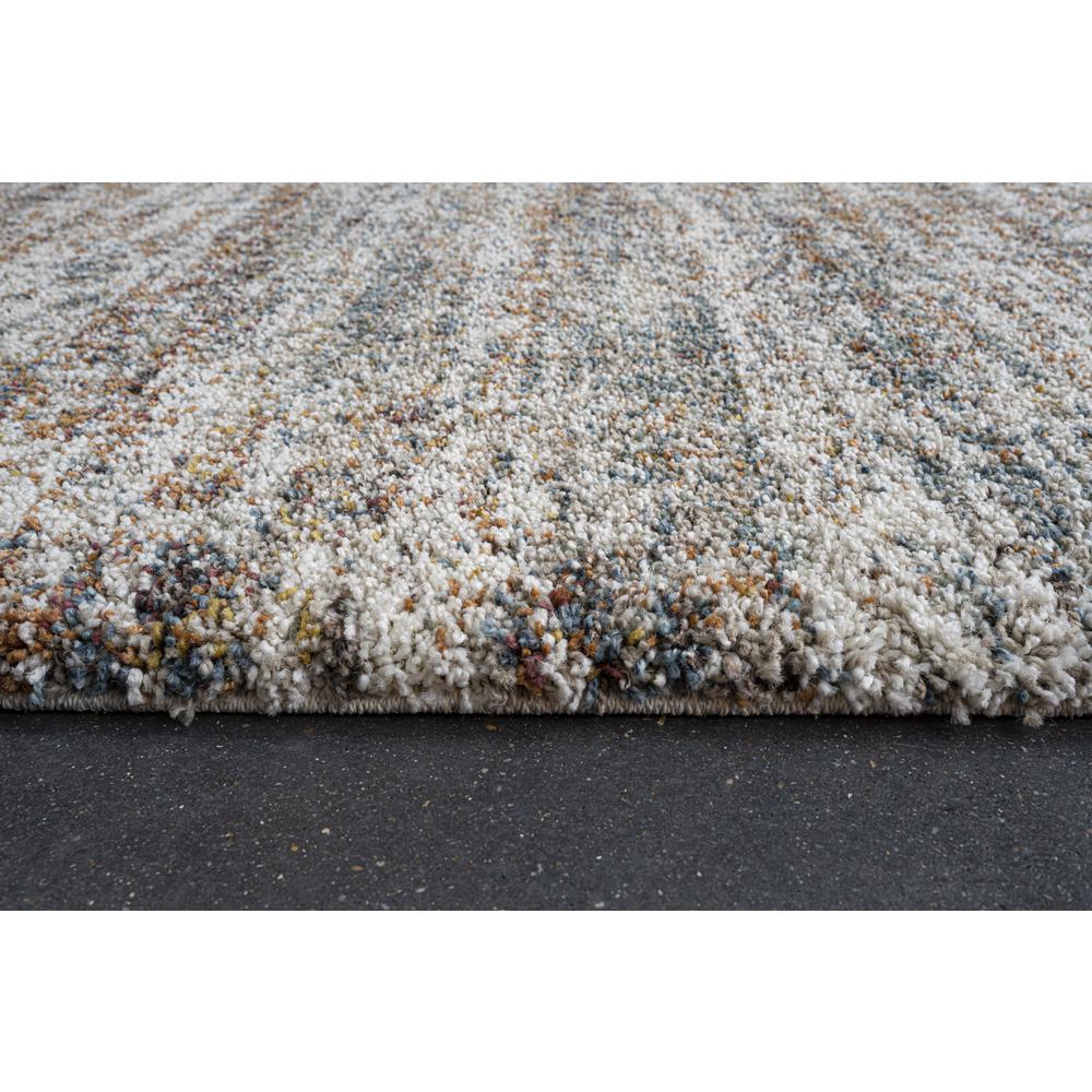 Granada Ezra Ivory, Blue, Orange, and Rust Olefin Shag Area Rug, 5'3" x 7'6"
