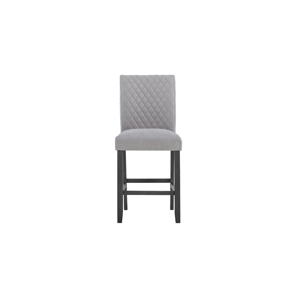 Contemporary Bar Stool Kit Of 2, Light Grey