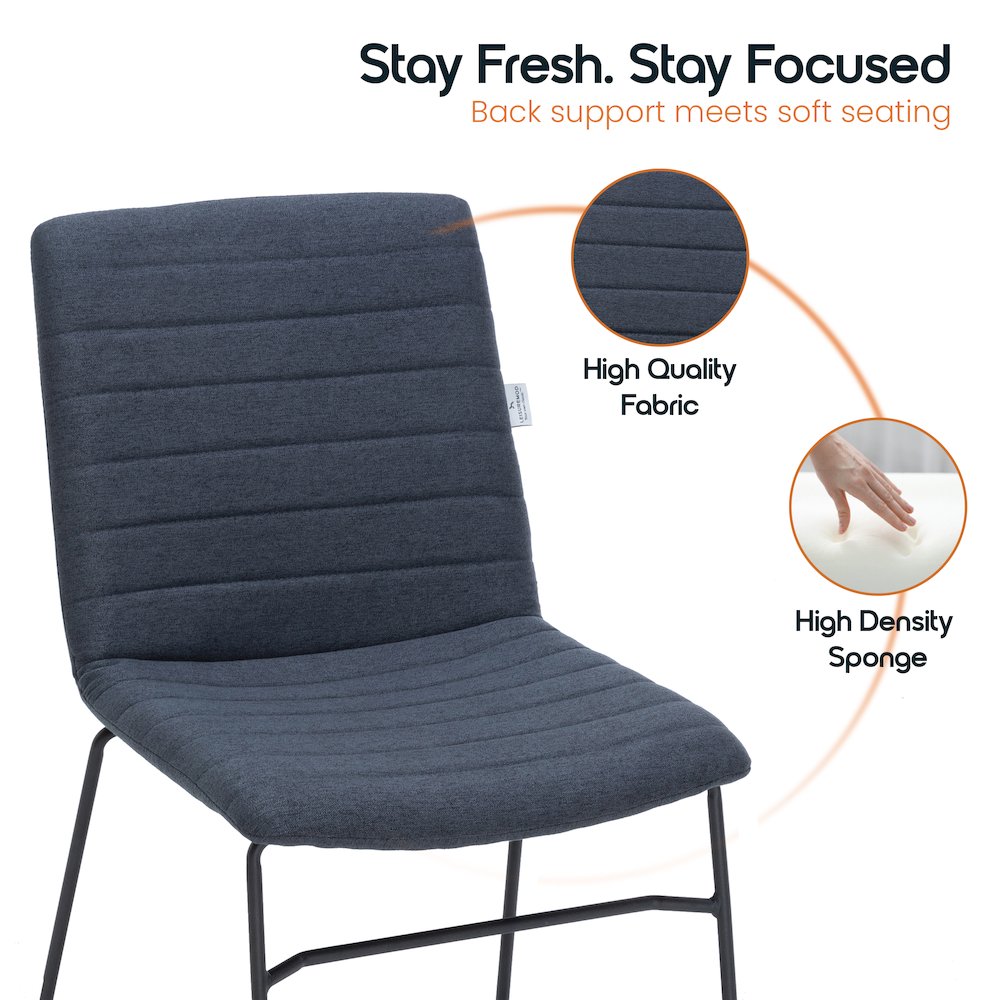 Zylar Series Office Guest Chair in Dark Blue Fabric