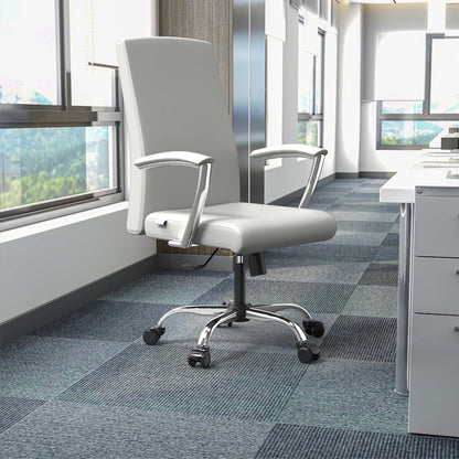 Evander Series Office Chair in White Leather