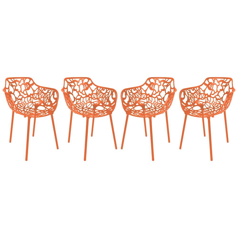 Modern Devon Aluminum Armchair, Set of 4