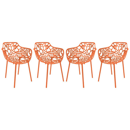Modern Devon Aluminum Armchair, Set of 4