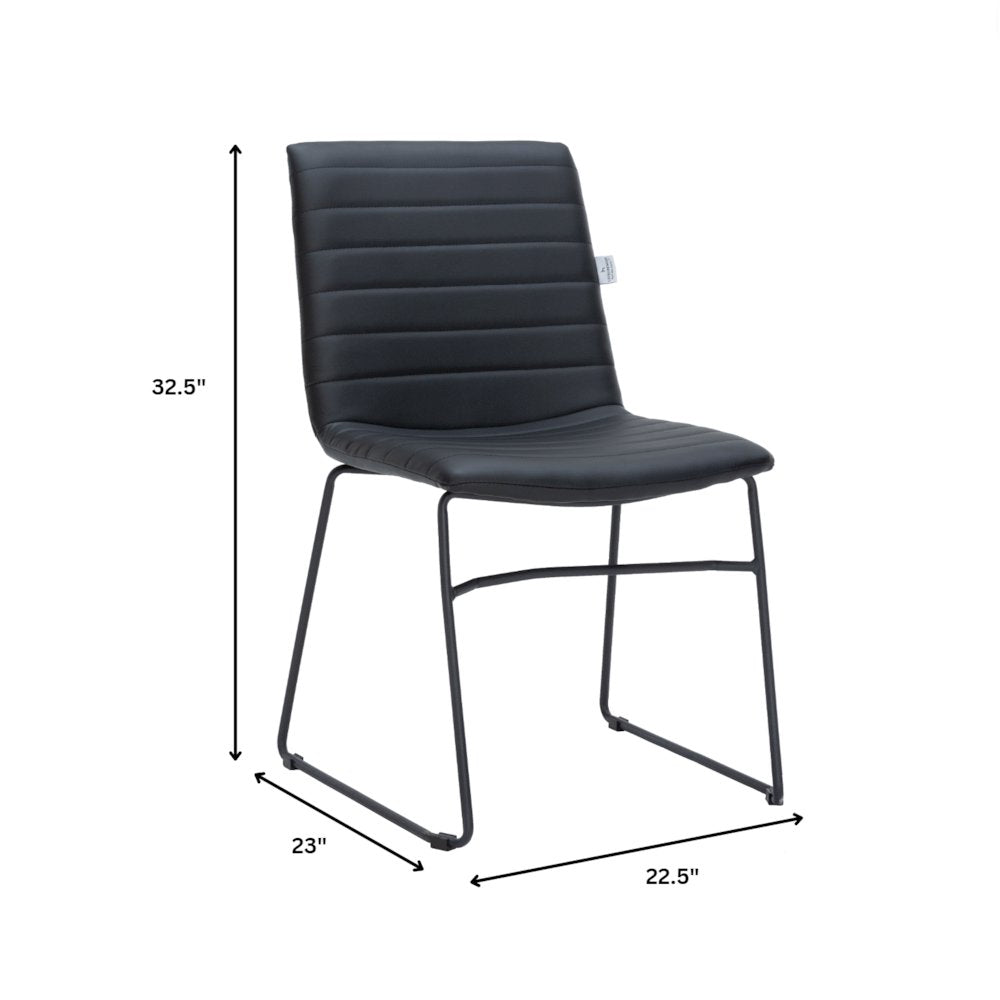 Zylar Series Office Guest Chair in Black Leather