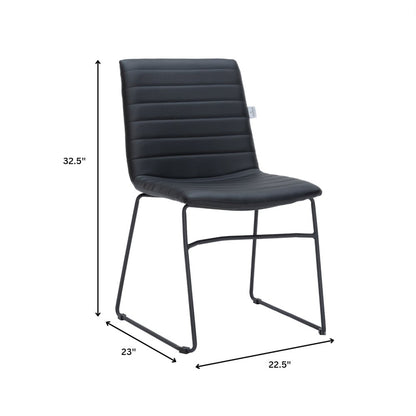 Zylar Series Office Guest Chair in Black Leather