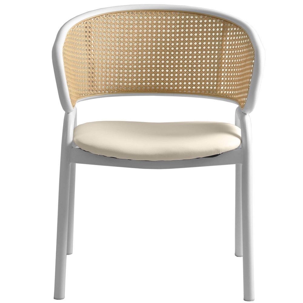Ervilla - Dining Chair - White frame in White Leather Set of 4