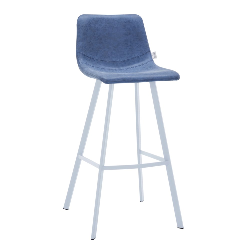 Elland - Bar stool - Peacock Blue - White Base