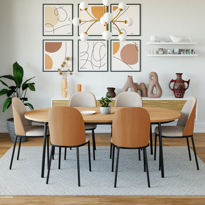 Tule Modern 71" Oval Dining Table in Natural Wood
