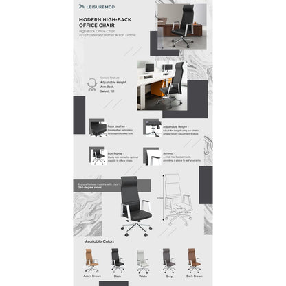 Aleen High-Back Office Chair in Black