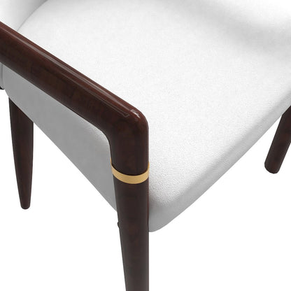 Opaline Series Elegant Wooden Dining Chair in Black Velvet and White