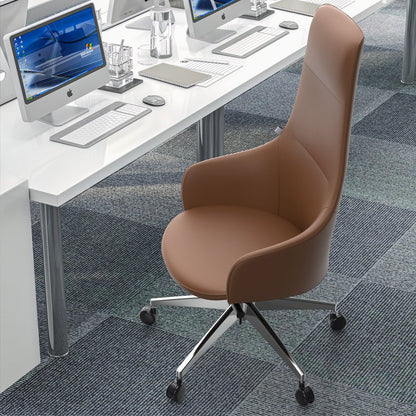 Celeste Series Tall Office Chair in Dark Brown Leather