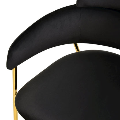 Axis Collection Modern Gold Dining Chair in Black