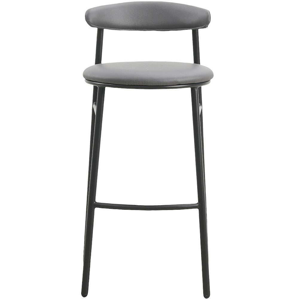 Lume Collection Modern Bar Stool in Charcoal Set of 2
