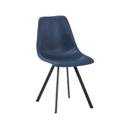 Markley Modern Leather Dining Chair With Metal Legs