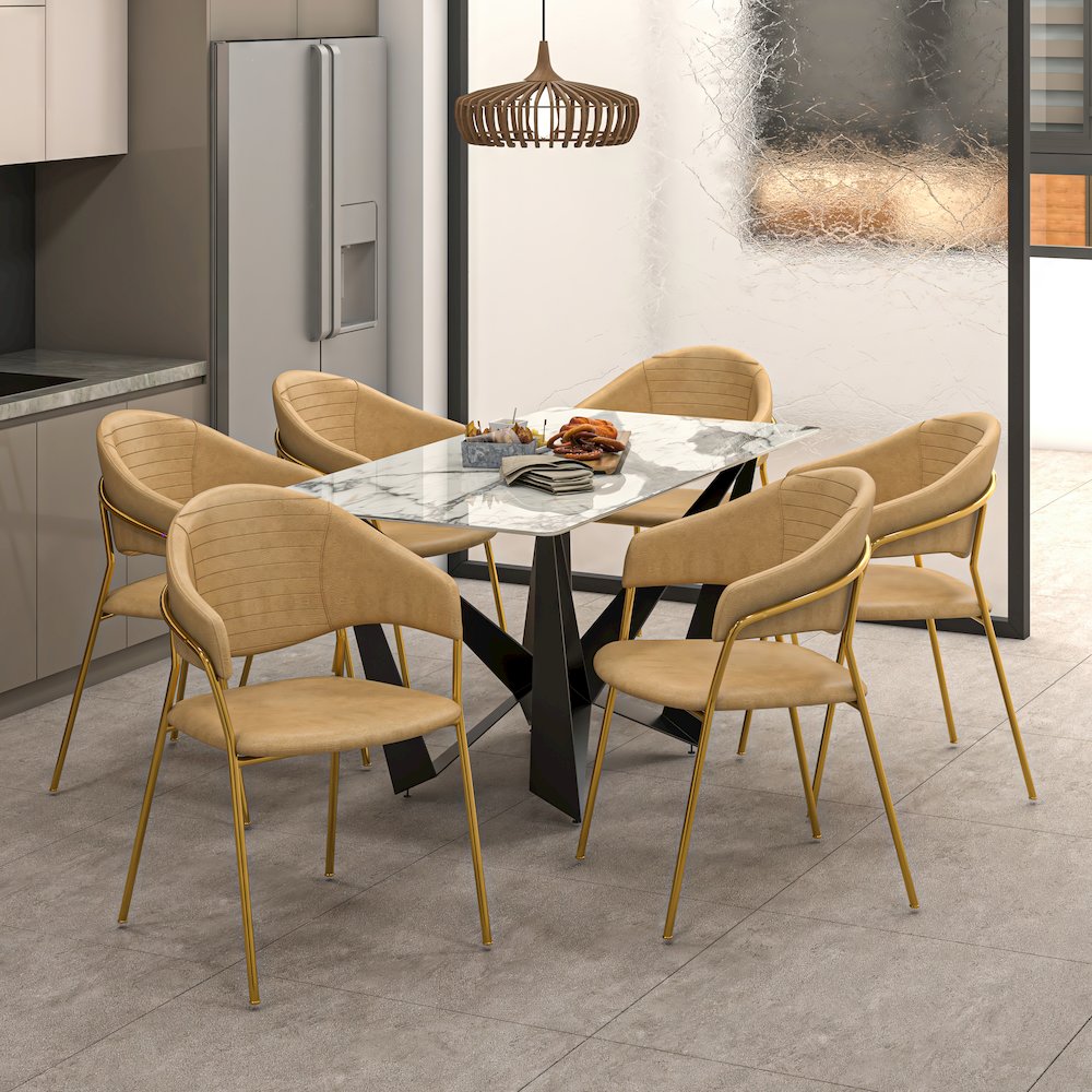 Bella Collection Modern Dining Chair in Toupe