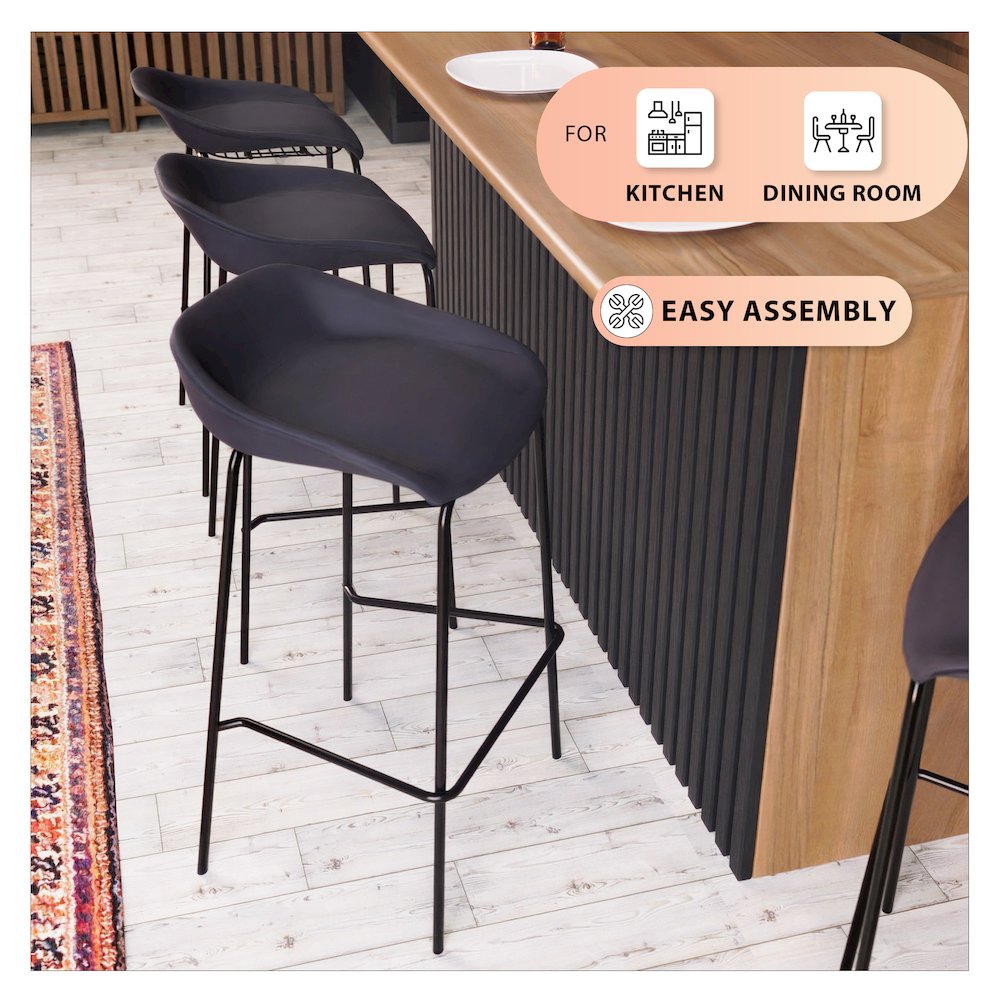 Servos Modern Barstool in Black