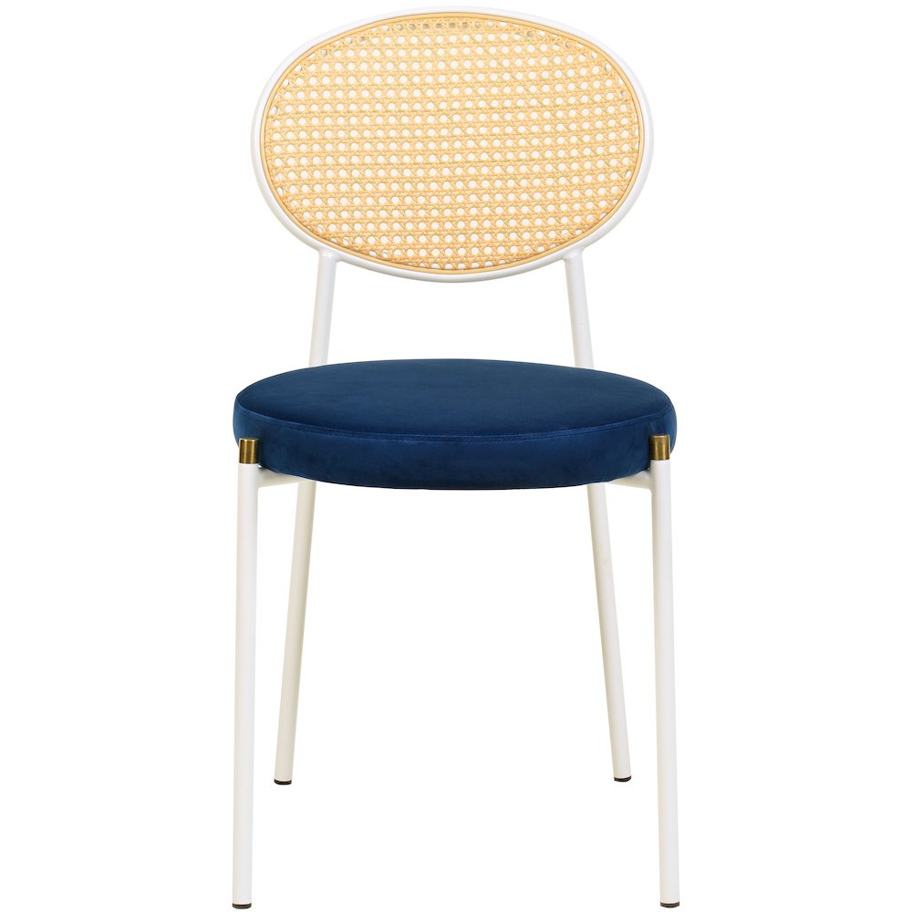Euston Collection Modern Dining Chair White Frame In Blue