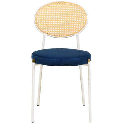 Euston Collection Modern Dining Chair White Frame In Blue