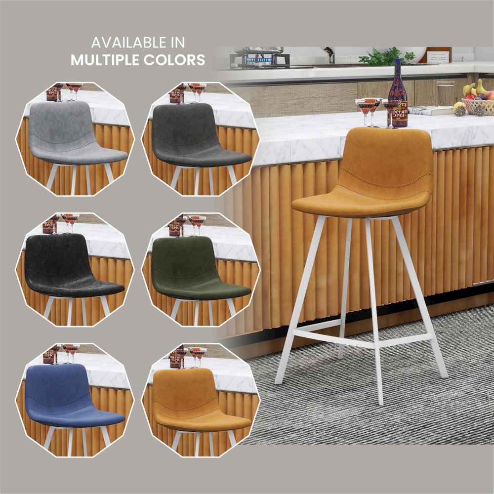 Elland - Counter stool -Light Brown-White base