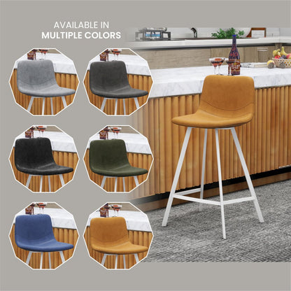 Elland - Counter stool -Light Brown-White base