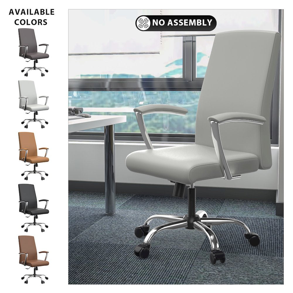 Evander Series Office Chair in White Leather