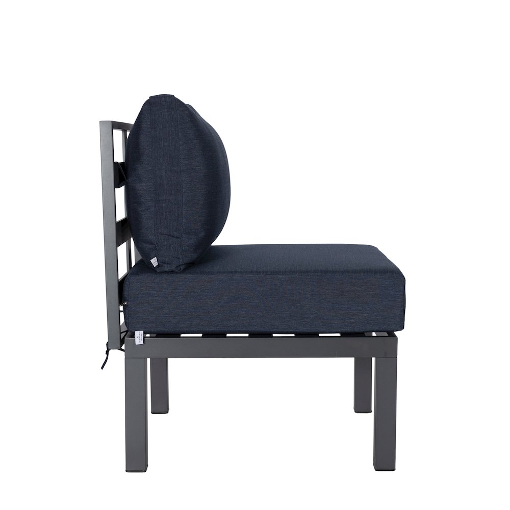 Chelsea 6-Piece Patio Sectional Black Aluminum With Cushions