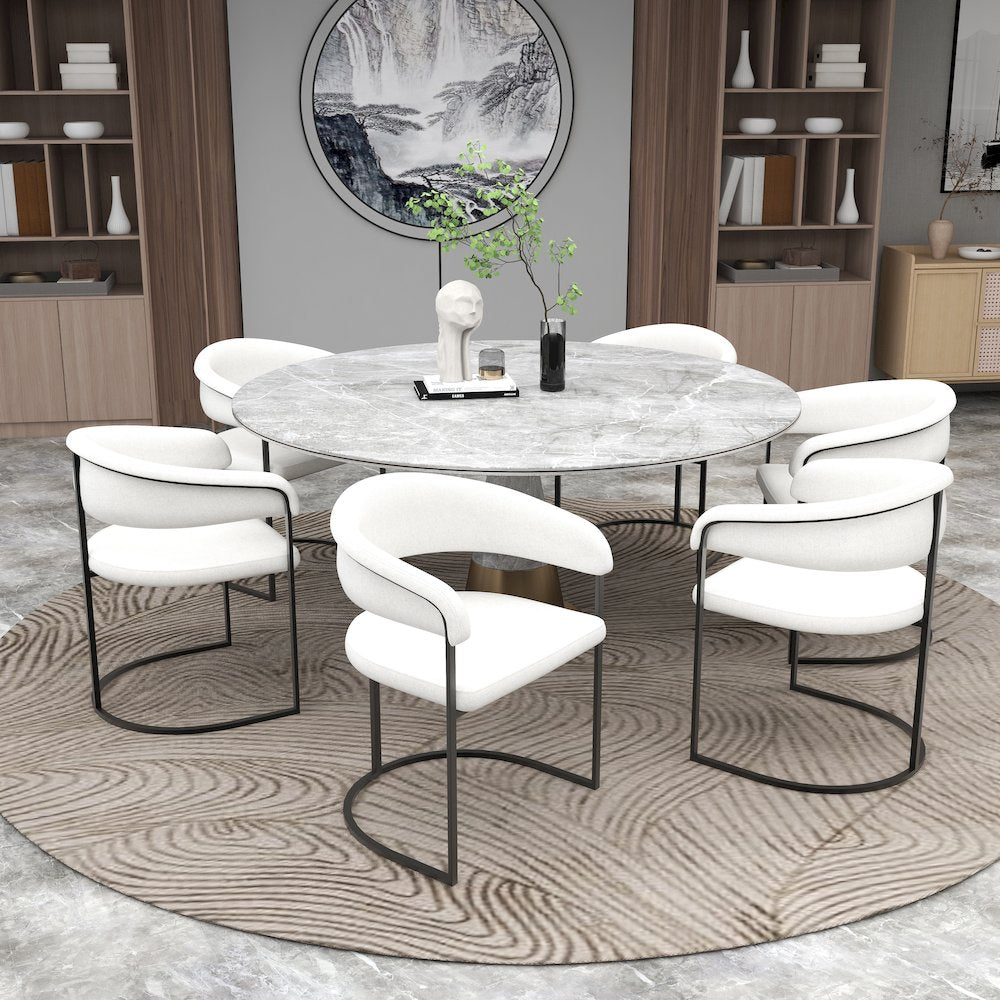 Aero Collection Modern Dining Chair in White