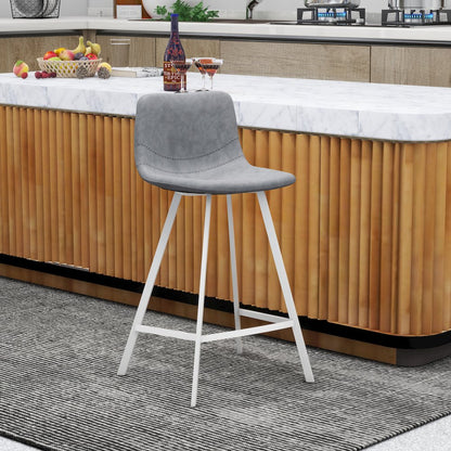 Elland - Counter stool -Light Grey- White base