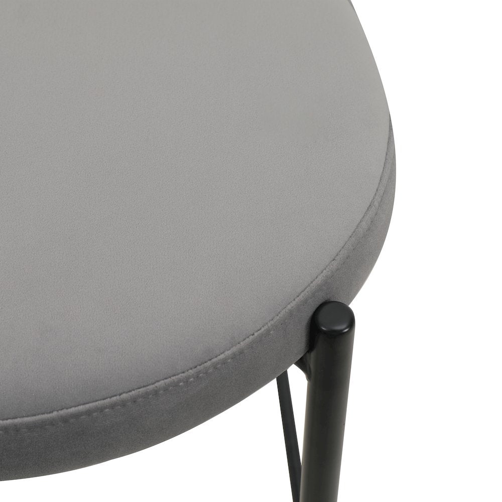 Euston Modern Wicker Bar Stool With Black Steel Frame in Grey