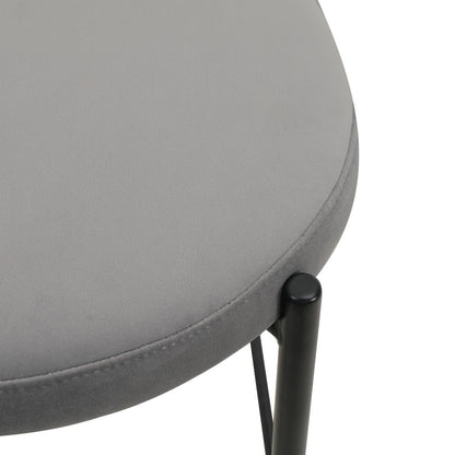 Euston Modern Wicker Bar Stool With Black Steel Frame in Grey