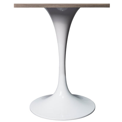 Verve Collection 24 Square Dining Table, White Base with Dark Maple MDF Top