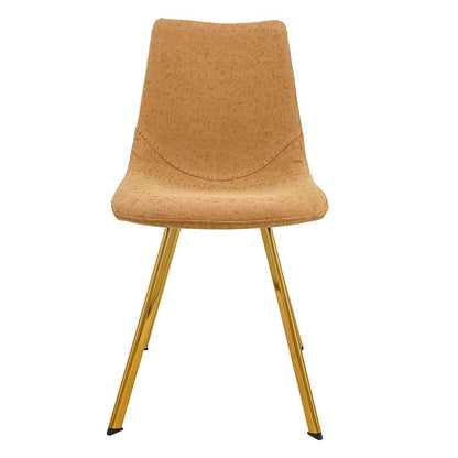 Markley Modern Leather Dining Chair With Gold Legs