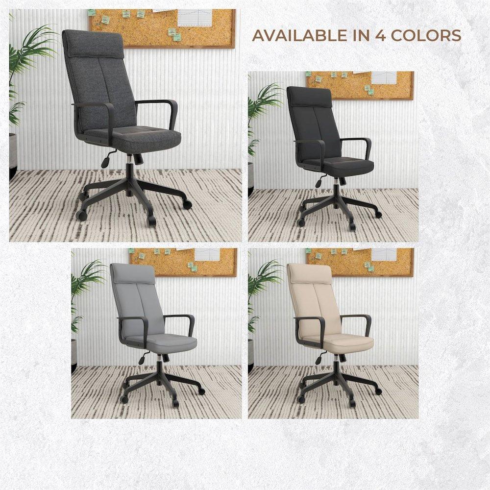 Aiaria Collection Modern Office Chair In Charcoal Fabric