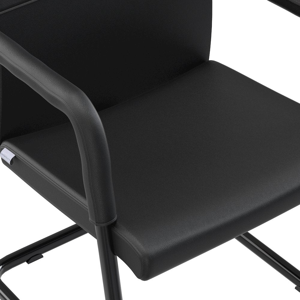 Evander Office Guest Chair in Black Leather