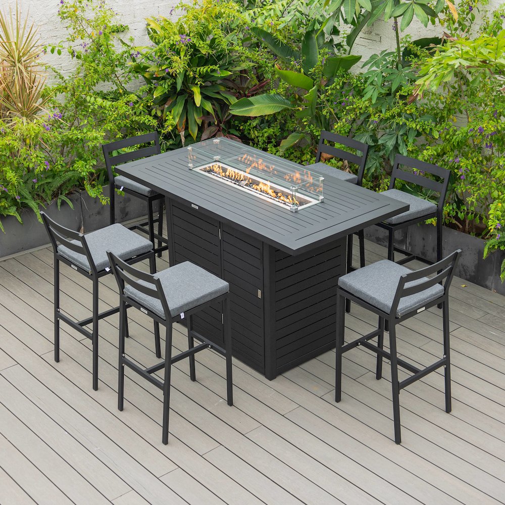 Chelsea Collection Modern Aluminum Outdoor Bar Chair Set of 2