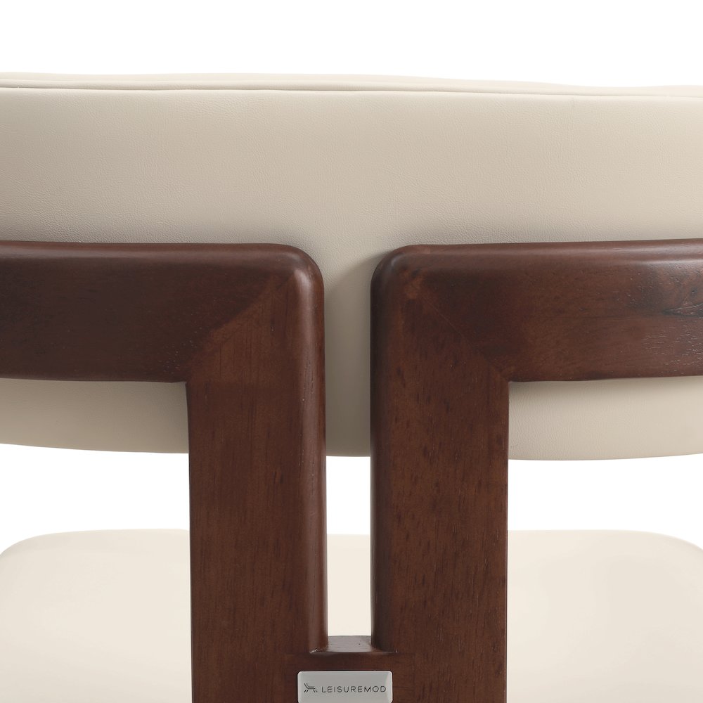 Velo Series Modern Dining Chair in Walnut Color Wood with Toupe Seat