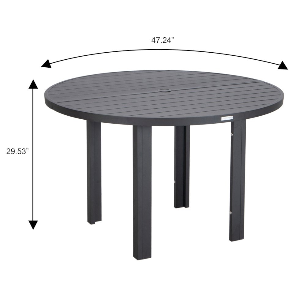 Chelsea 48″ Round Outdoor Aluminum Dining Table for Patio