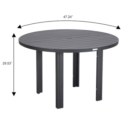 Chelsea 48″ Round Outdoor Aluminum Dining Table for Patio