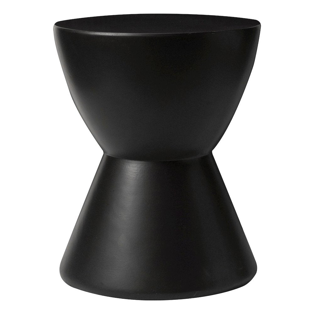 Loft Collection Fiberglass Outdoor Side Table in Black