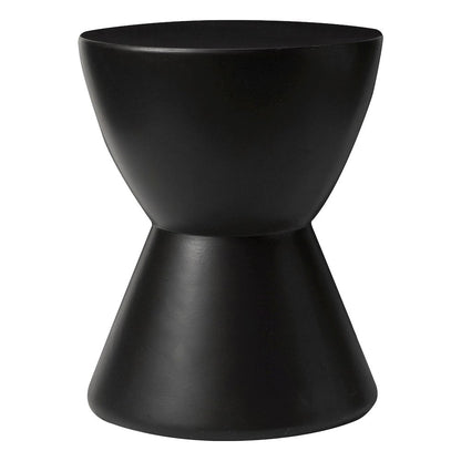 Loft Collection Fiberglass Outdoor Side Table in Black