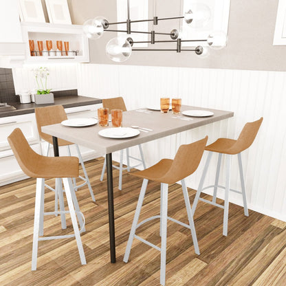 Elland - Bar stool - Light Brown - White Base