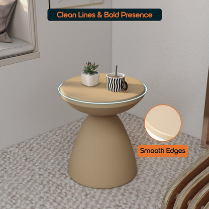 Dune Collection Fiberglass Outdoor Side Table in Beige