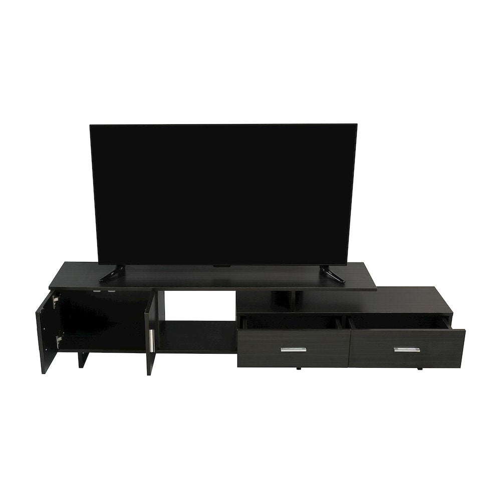 Avery Mid-Century Modern TV Stand with MDF Cabinet and Powder Coated Steel Legs