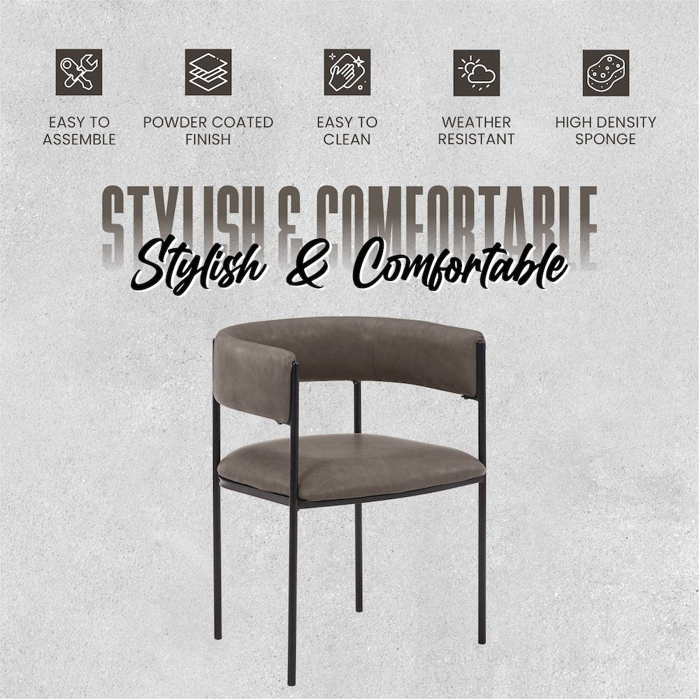 Cyril Collection Modern Chair in Charcoal