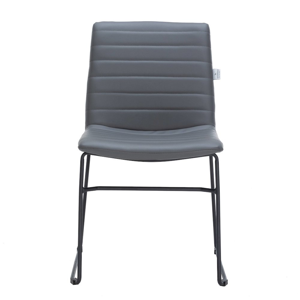 Zylar Series Office Guest Chair in Grey Leather