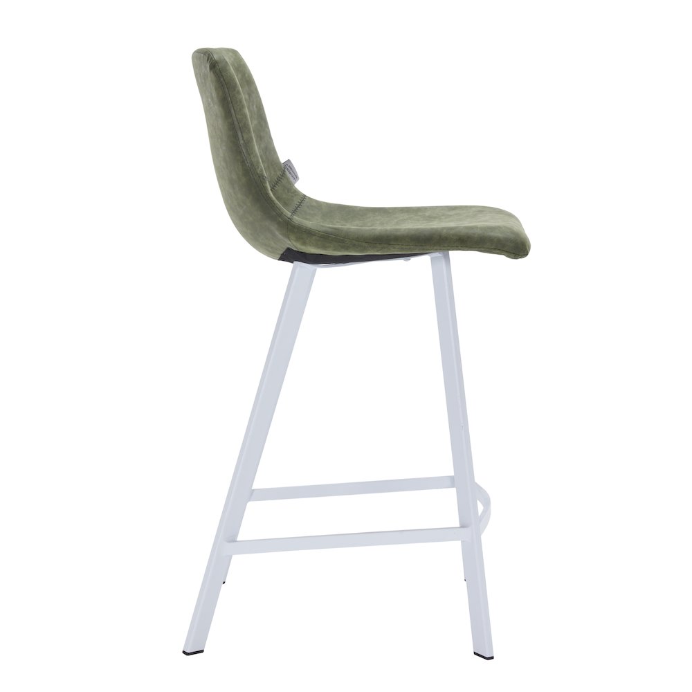 Elland - Counter stool - Olive Green- White Base